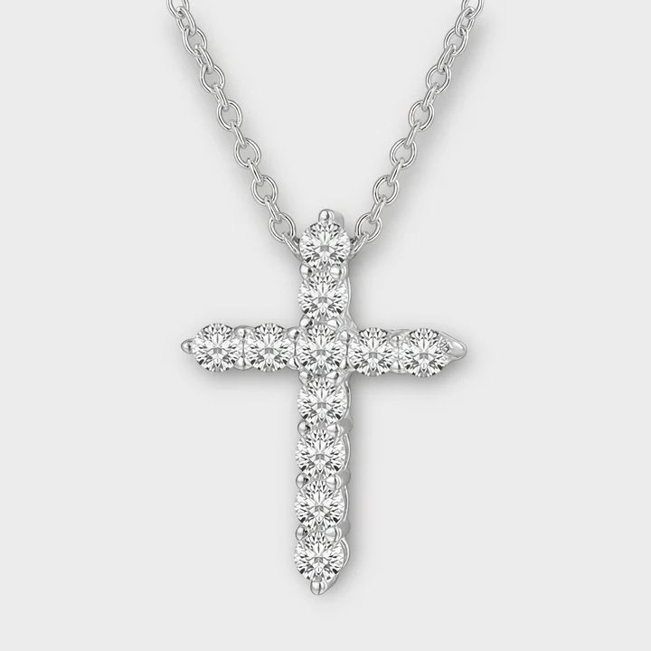 VVS1 Moissanite Classic Cross Necklace