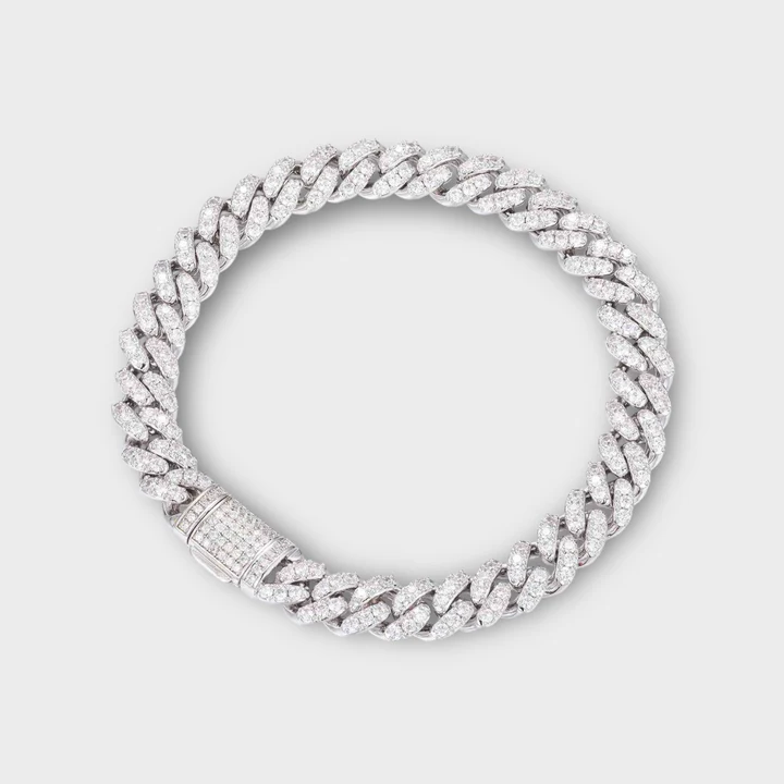 VVS1 Moissanite Pavé Cuban Link Bracelet