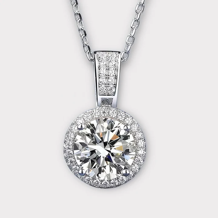 VVS1 Moissanite Halo Necklace